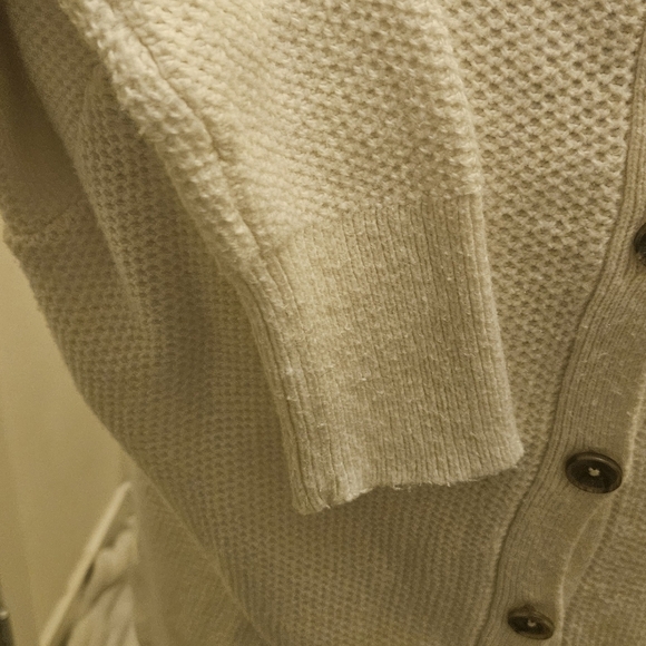 Madewell Button Back Sweater Cotton Blend Knit Ivory Comfortable Flattering Sz S - Picture 6 of 6